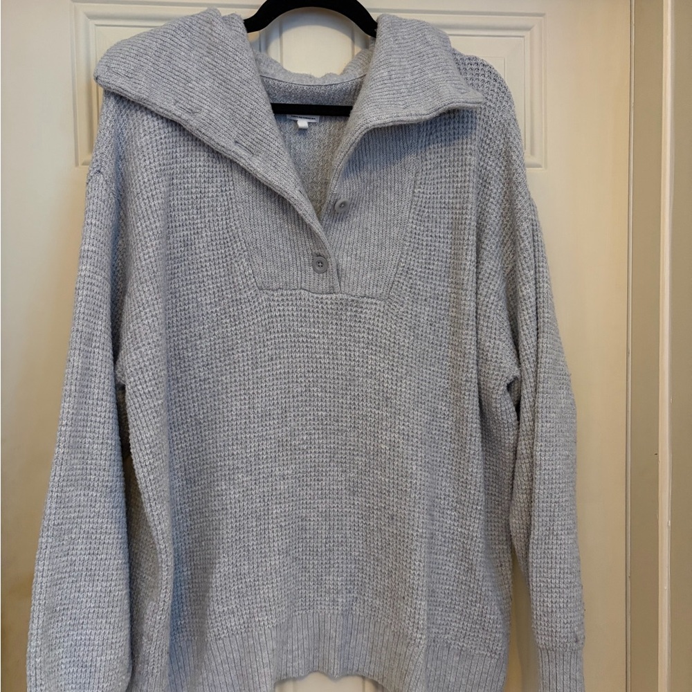 Aerie Light Gray Cowl Neck Sweater
